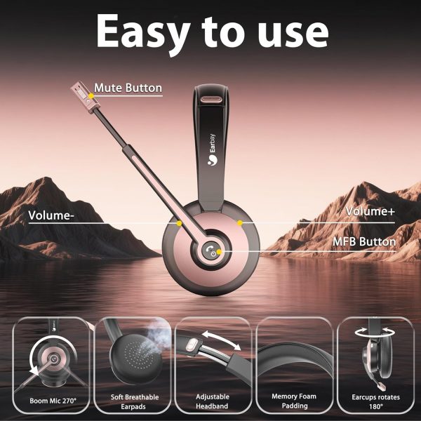 Bluetooth Headset, Wireless Headphones with Microphone Noise... - Image 10
