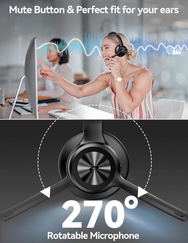 TECKNET Bluetooth Headset Wireless Headset with Microphone N... - Image 5