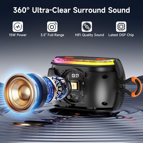 JYX Portable Bluetooth Speaker with 360° Stereo Sound, Bluet... - Image 3