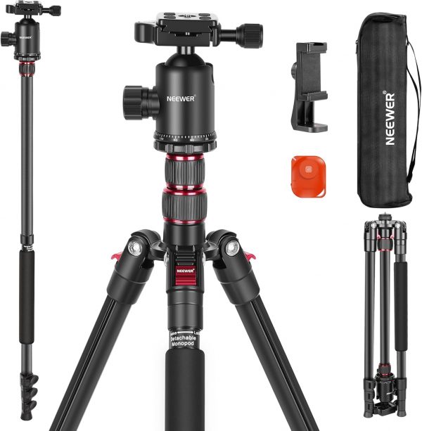NEEWER 77” Camera Tripod Monopod with Phone Holder, Portable... - Image 2