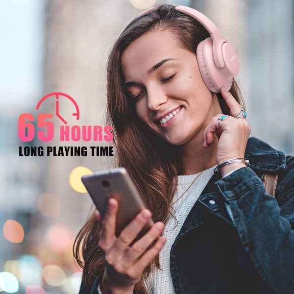 KVIDIO Bluetooth Headphones Over Ear, 65 Hours Playtime Wire... - Image 4