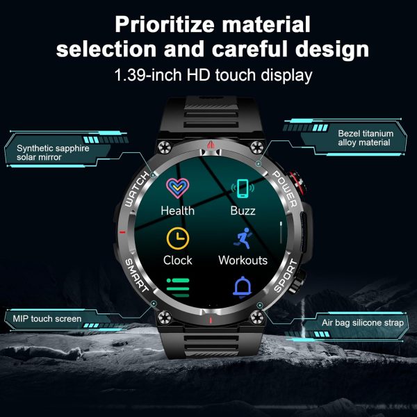 Military Smart Watch for Men(Answer/Make Calls), 1.39" HD Ou... - Image 3