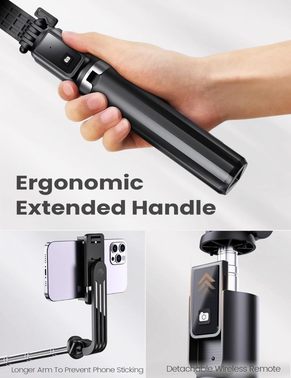 ANXRE Selfie Stick Travel Tripod, Extendable 360° Rotatable ... - Image 5