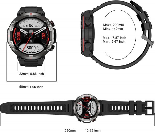 Military Smart Watch for Men(Answer/Make Calls), 1.39" HD Ou... - Image 9
