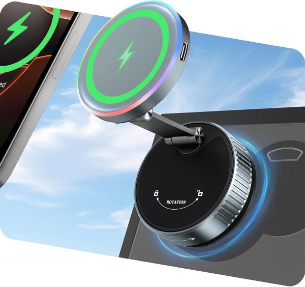CloudValley for MagSafe Car Mount Charger, 15W Wireless Rapi... - Image 2