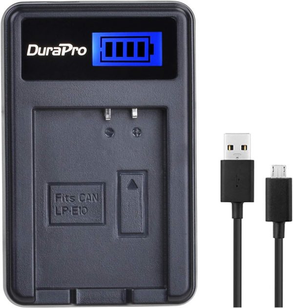 DuraPro LP-E10 Rapid LCD Battery Charger for Canon EOS 1100D... - Image 2