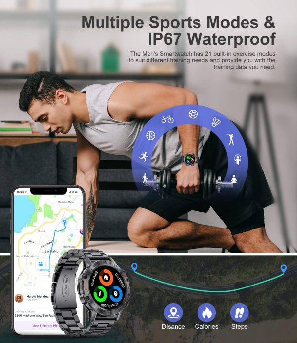Military Smart Watch for Men, Smart Watches with Bluetooth V... - Image 4