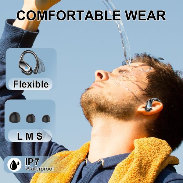 Rulefiss Wireless Earbuds, 75H Bluetooth 5.4 Headphones Spor... - Image 3