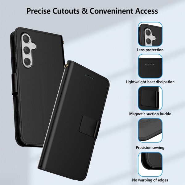 Aiziki For Samsung Galaxy S25 FE Phone Case, Leather Flip Ca... - Image 8