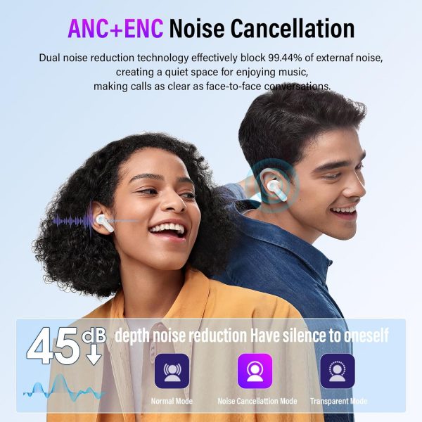 Thunelec Wireless Earbuds, 48H Smart Touch Screen Ear Buds B... - Image 3