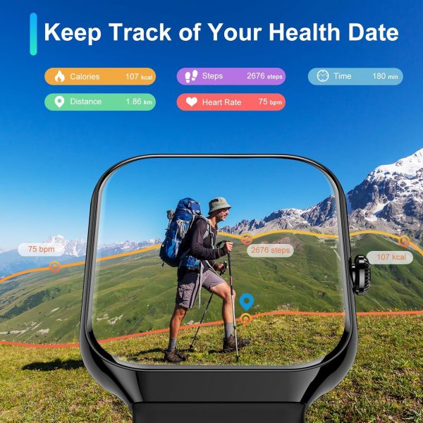 Smart Watch for Men Women Answer/Make Calls, 1.96" HD Fitnes... - Image 5