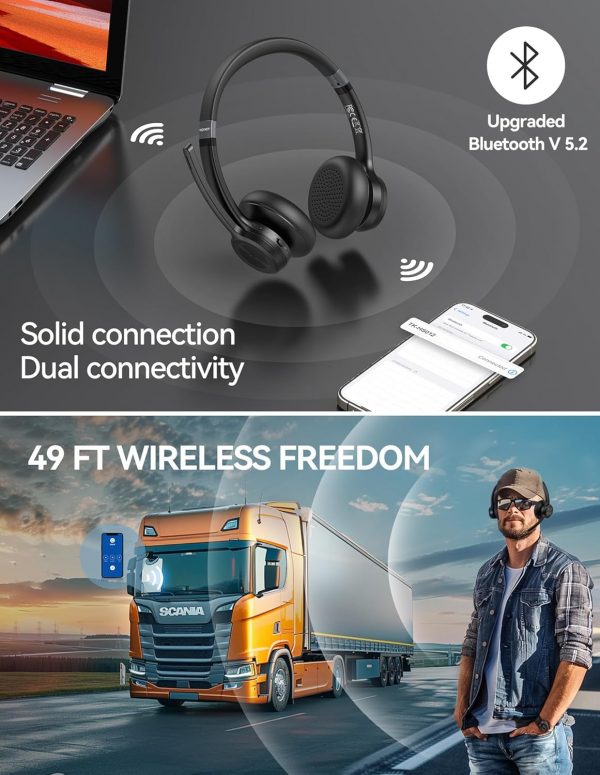 TECKNET Bluetooth Headset Wireless Headset with Microphone N... - Image 6