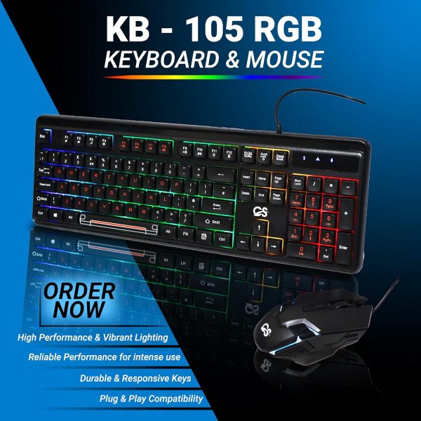Computer Specialist LED Gaming Keyboard and Mouse Combo – Wi... - Image 3