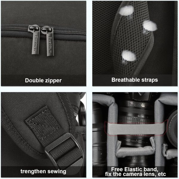 Cwatcun Camera Backpack Bag with Tripod Holder Anti-Theft Wa... - Image 7