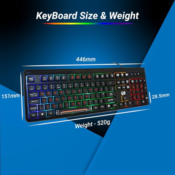 Computer Specialist LED Gaming Keyboard and Mouse Combo – Wi... - Image 4