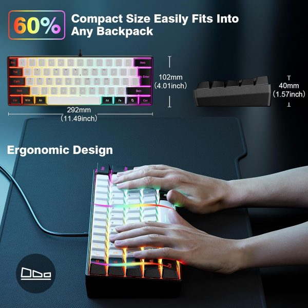 Snpurdiri 60% Wired Gaming Keyboard, RGB Backlit,Ultra-Compa... - Image 6