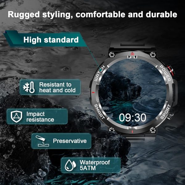 Military Smart Watch for Men(Answer/Make Calls), 1.39" HD Ou... - Image 5