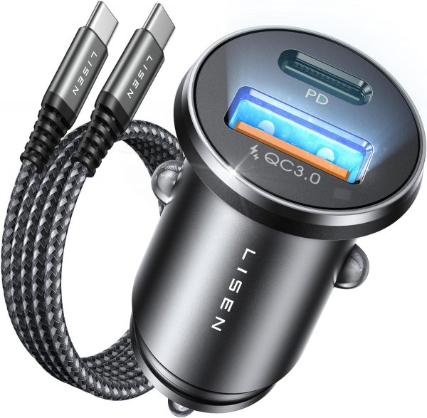 LISEN Car Charger Adapter USB C 54W 12V USB Socket [USBC 36W... - Image 2