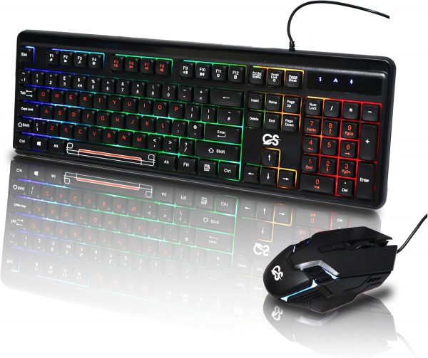 Computer Specialist LED Gaming Keyboard and Mouse Combo – Wi... - Image 2