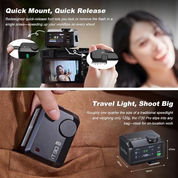 Godox iT30Pro-C iT30Pro C Mini Camera Flash with White Diffu... - Image 7