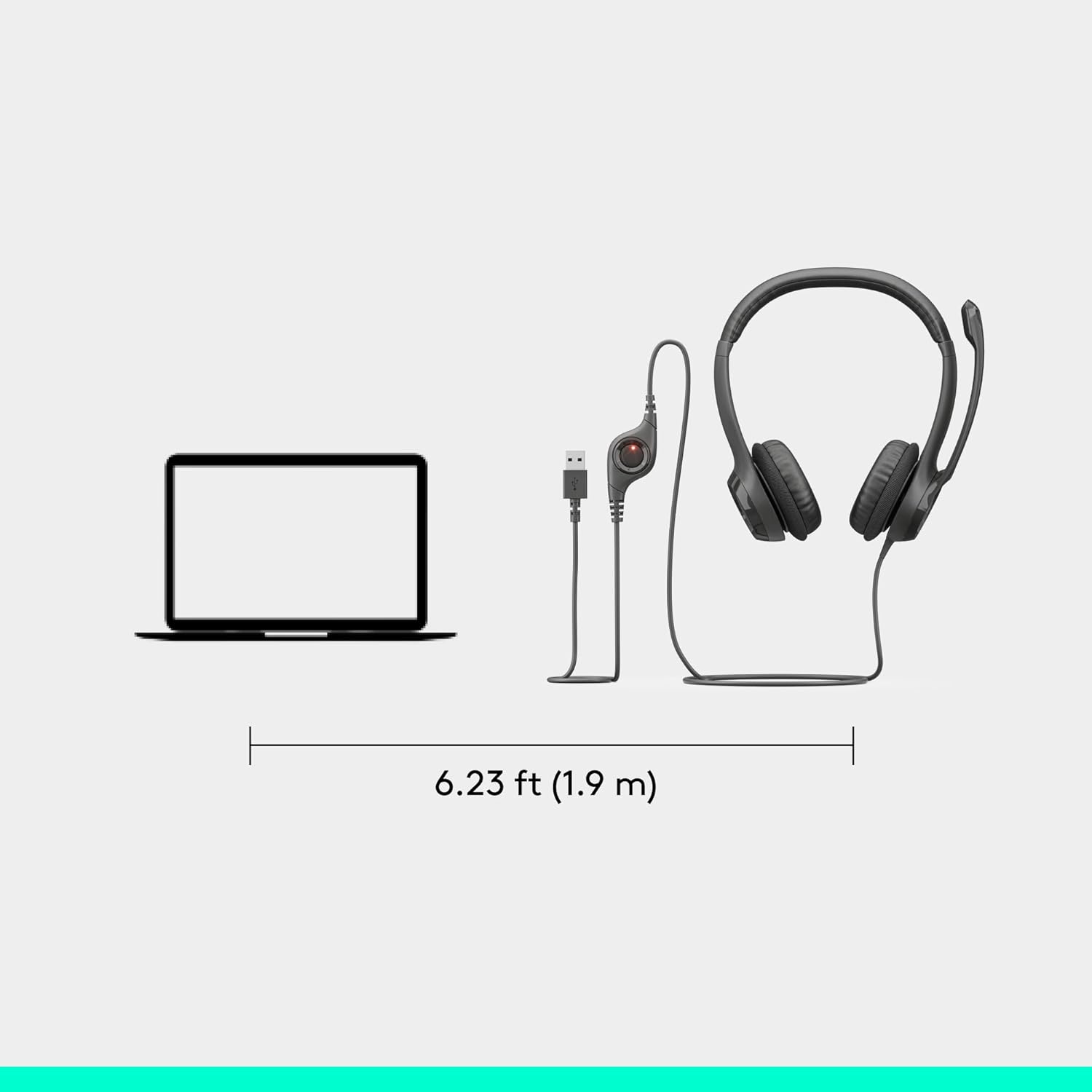 Logitech H390 Wired Headset for PC/Laptop, Stereo Headphones... - Image 9