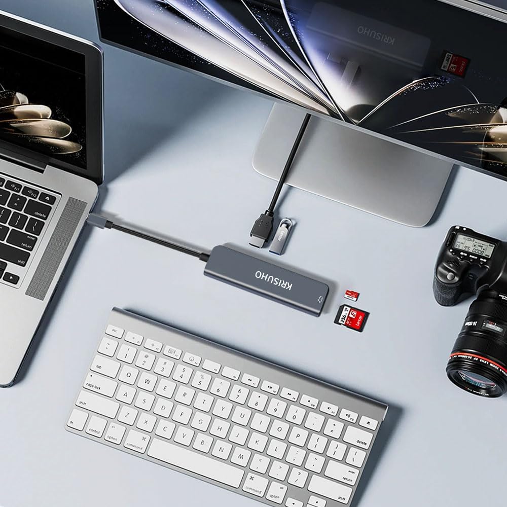 KRISUHO macbook USB C Hub 6 in 1 USB C to HDMI Multiport Ada... - Image 6