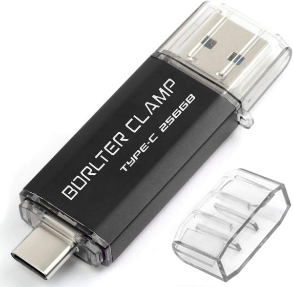 256GB USB 3.0 Type C Flash Drive Dual Port, BorlterClamp USB... - Image 2