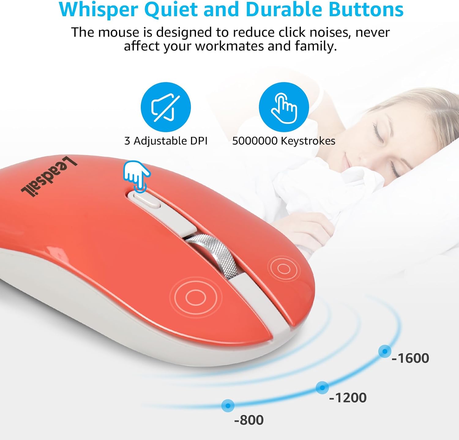 LeadsaiL KF29 Wireless Keyboard and Mouse Set, Wireless USB ... - Image 5