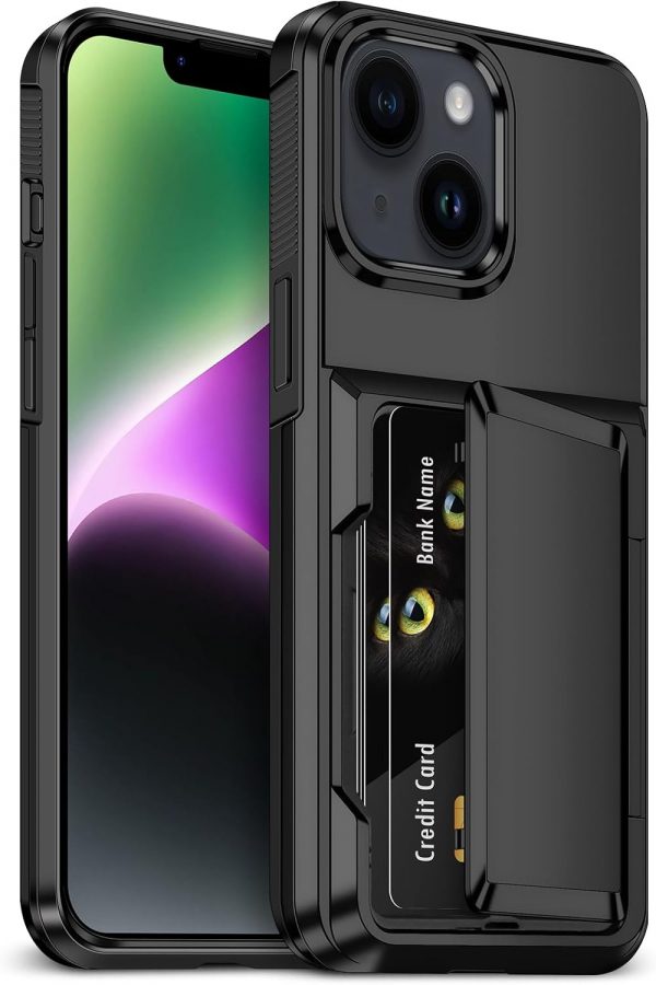 Aolcev for iPhone 14 Case with Card Holder [Max 4 Cards] Hea... - Image 2