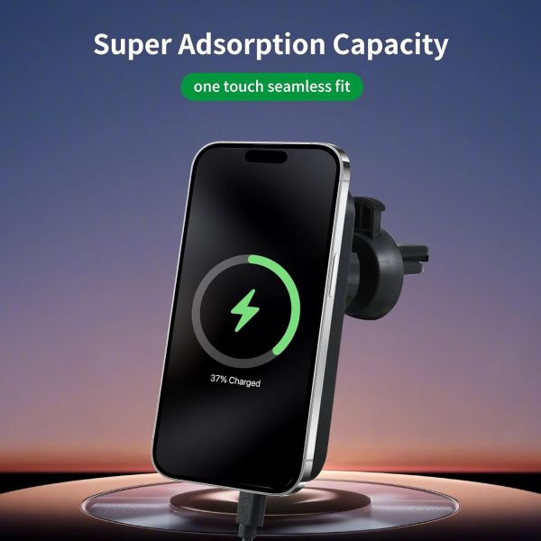 15W Car Phone Holder Wireless Charger, Compatible With Magsa... - Image 3