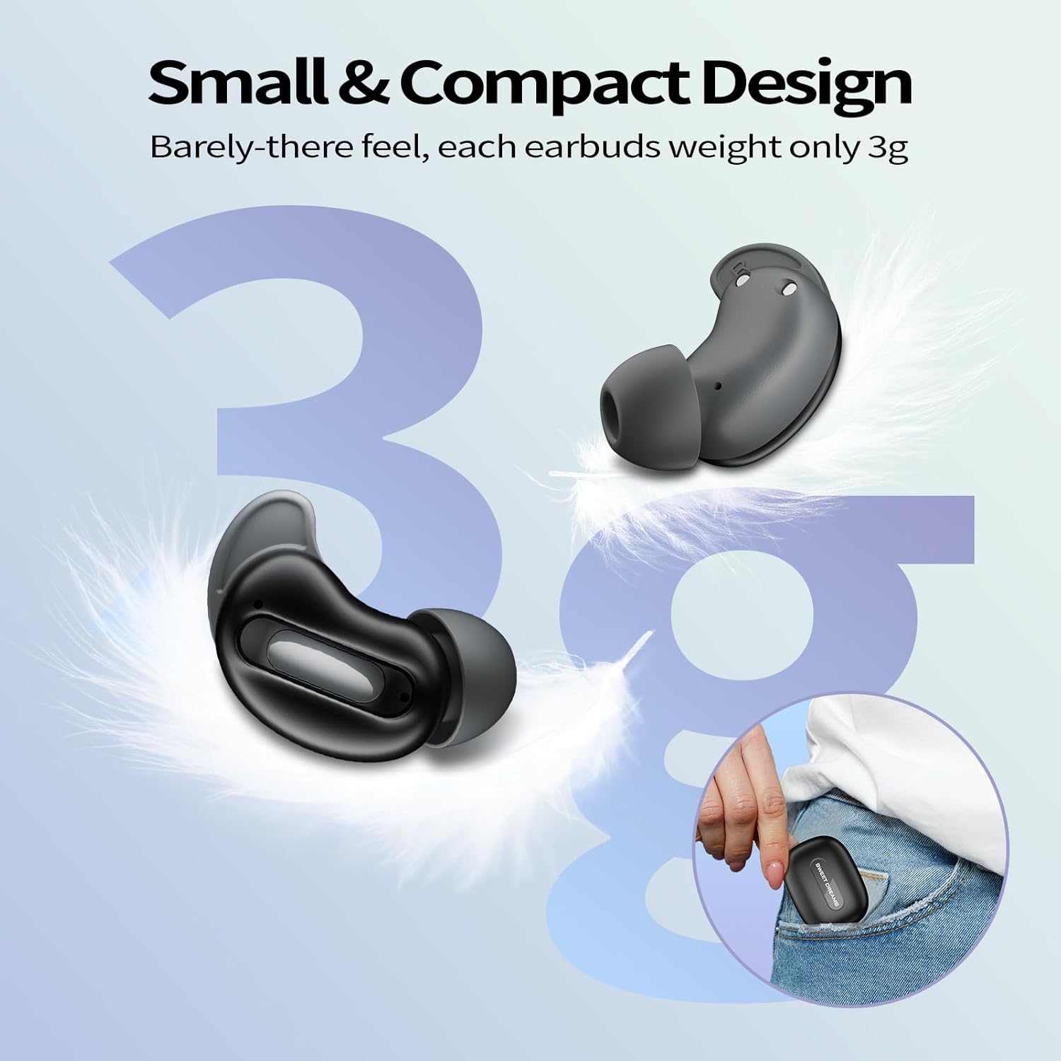 Wireless Earbuds, Mini Sleep Earbuds ANC Bluetooth 5.4 Headp... - Image 10