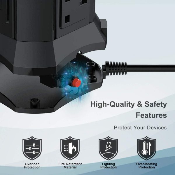 Tower Extension Lead with USB Extension Cord 2Meter, 6 Way M... - Image 5