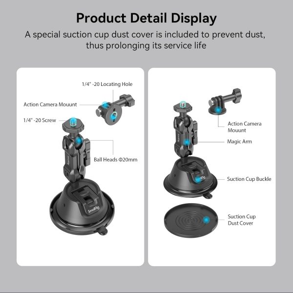SMALLRIG Double-Layer Suction Cup Mount for GoPro Hero 11/10... - Image 5