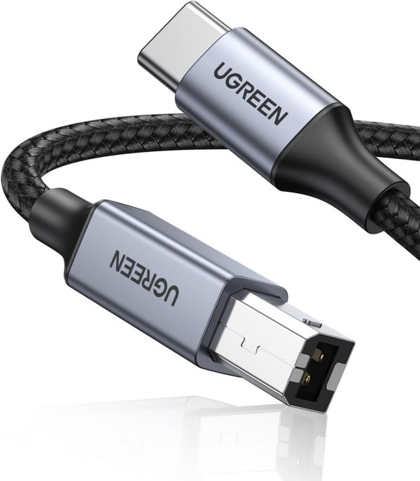 UGREEN USB B to USB C Printer Cable, Type B 2.0 Braided Data... - Image 2