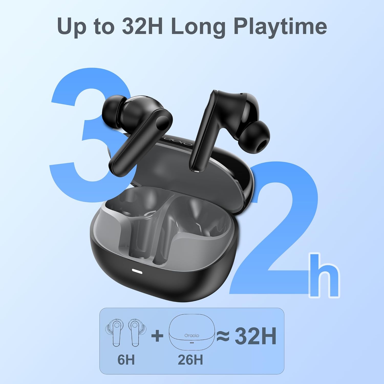 oraolo Active Noise Cancelling Earbuds, Wireless Earbuds, Bl... - Image 5