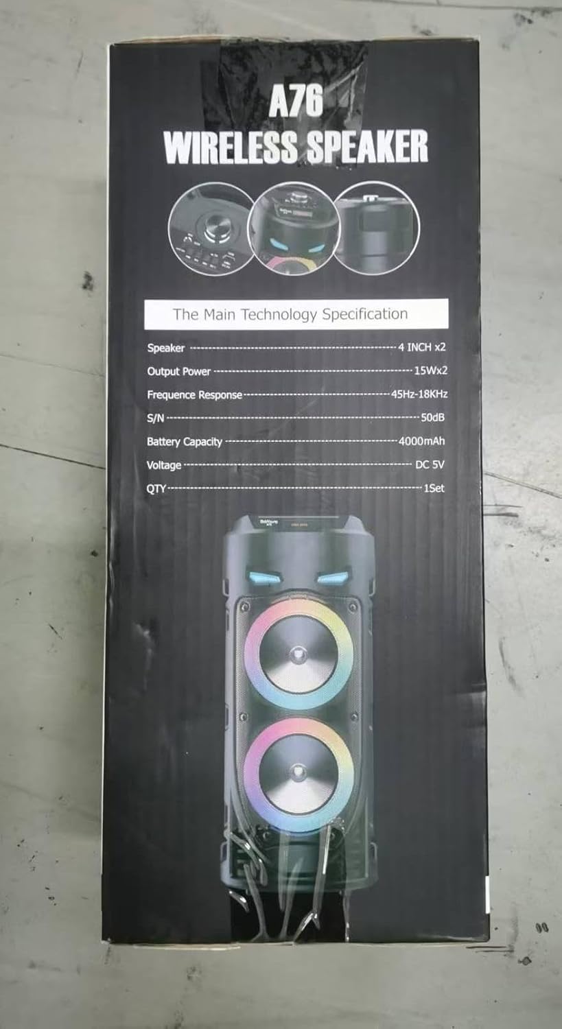 Portable Bluetooth Speaker, 30W Wireless Speaker with Double... - Image 12