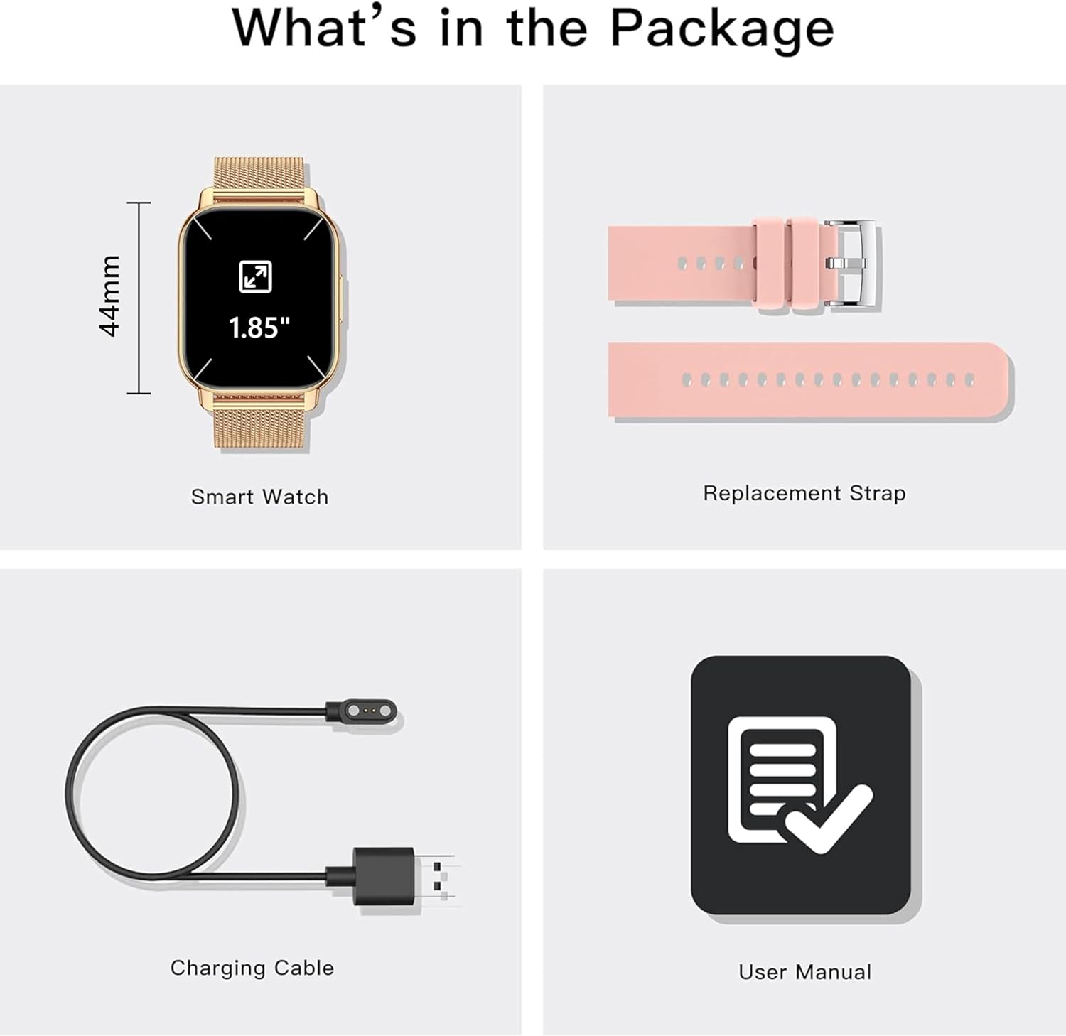 Popglory Smart Watch for Women Men Answer/Make Calls, 1.85" ... - Image 10