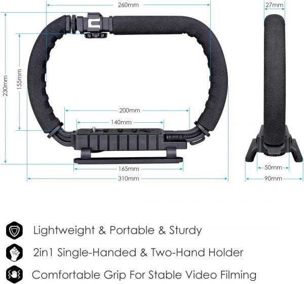 3-Shoe DSLR/Mirrorless/Action Camera Camcorder Phone Stabili... - Image 6