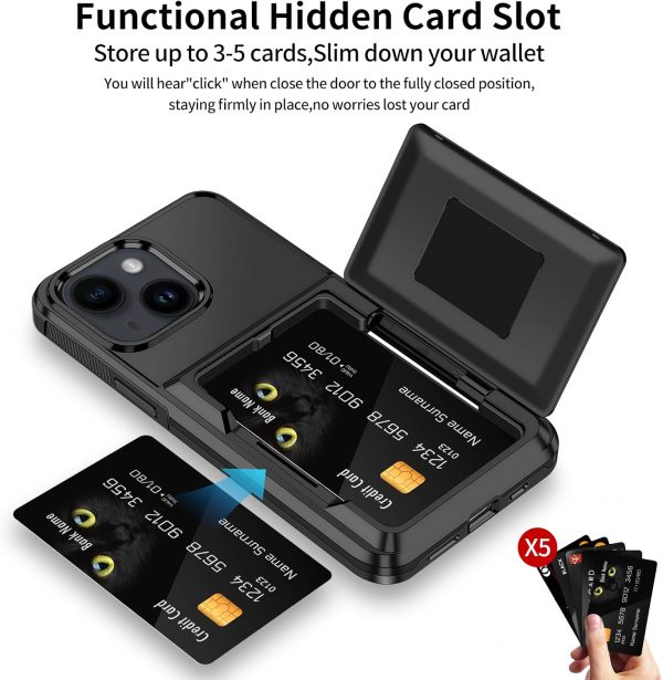 Aolcev for iPhone 14 Case with Card Holder [Max 4 Cards] Hea... - Image 4