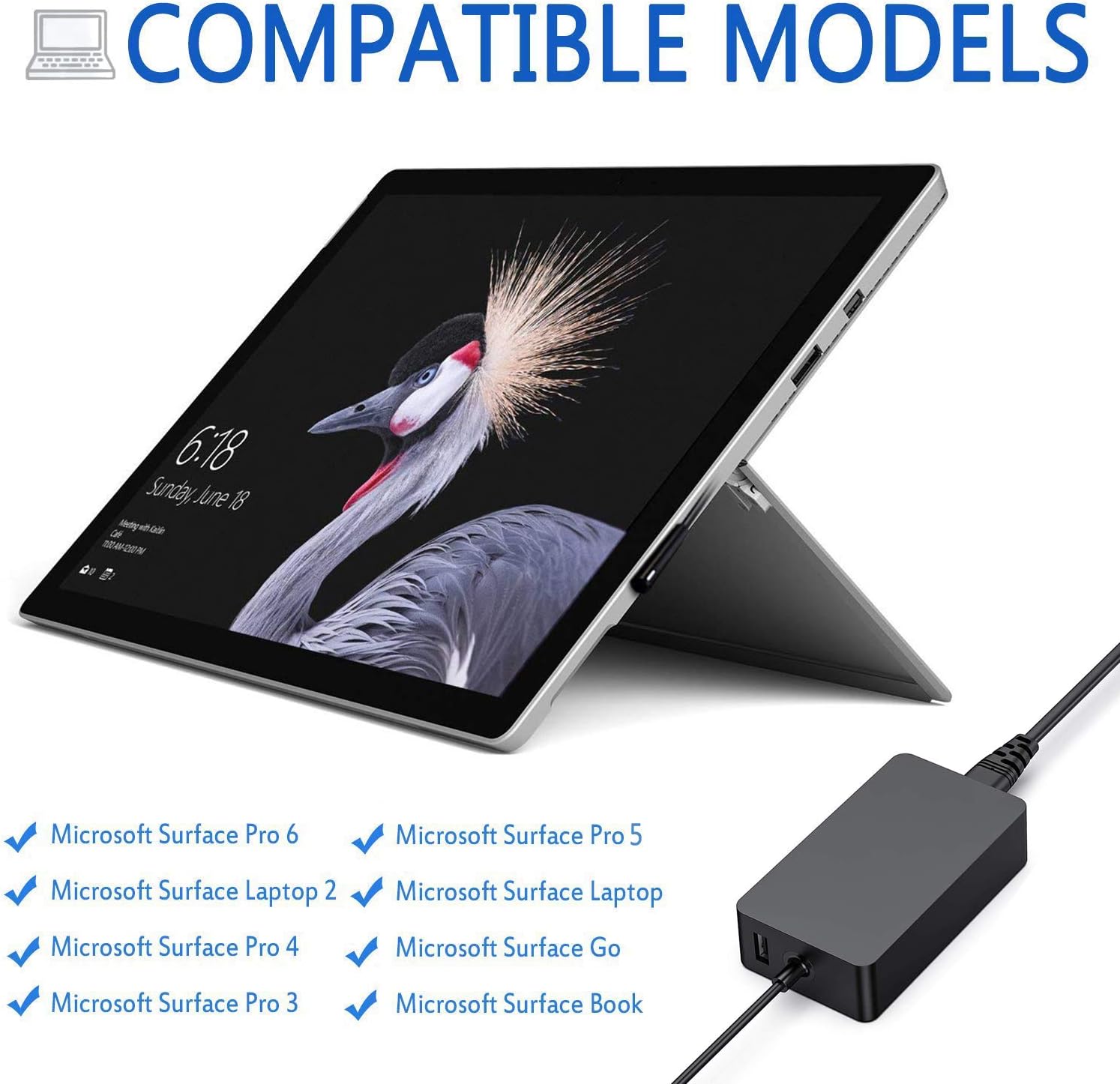 Surface Pro Charger Surface Laptop Charger 65W Power Supply ... - Image 6