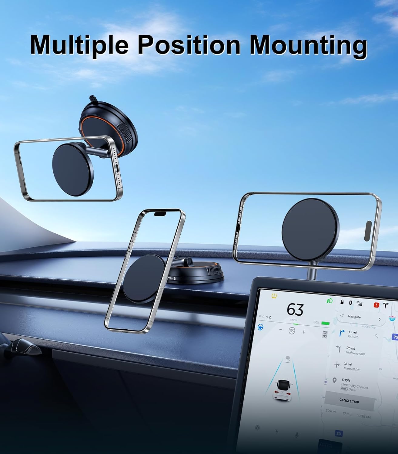 for Magsafe Car Mount Charger,15W Magnetic Car Phone Holder ... - Image 3