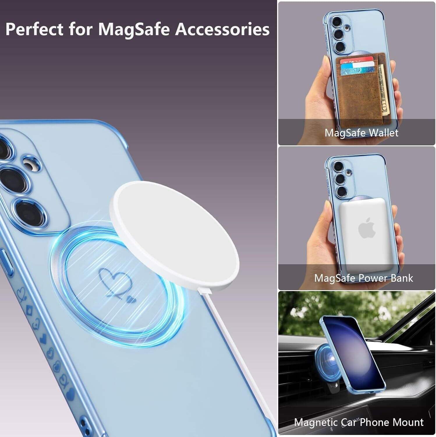 Cute Love Heart Magnetic Case for Samsung Galaxy S25 FE 5G G... - Image 4