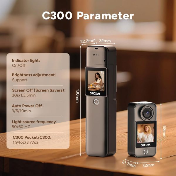 SJCAM C300 4K Pocket Action Camera,7H Power,Dual Touch Scree... - Image 8