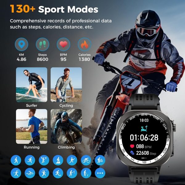 Soudorv Military Smart Watch for Men, Tough 1.43" HD AMOLED ... - Image 7