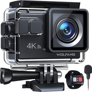 WOLFANG Action Camera 4K 20MP GA100, Waterproof 40M Underwat…