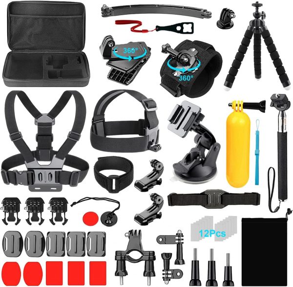 Ci-Fotto Action Camera Accessories Set, 50-in-1 Sports Camer...