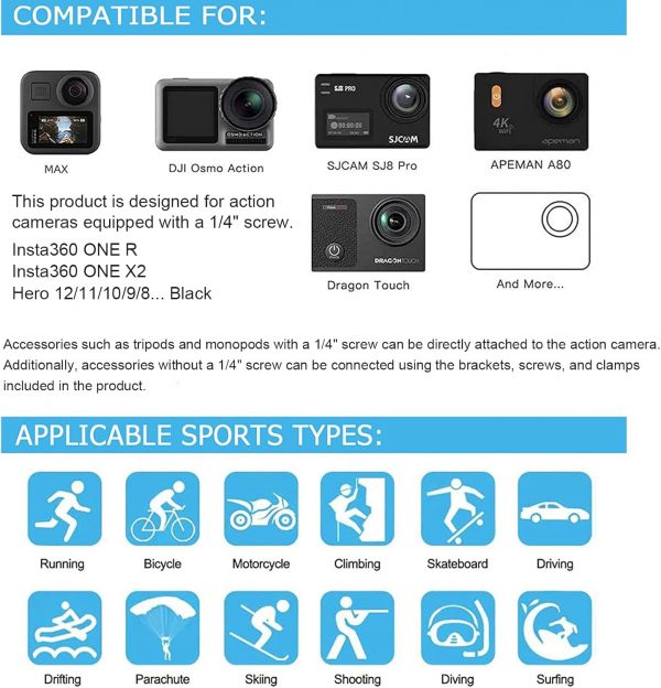 Ci-Fotto Action Camera Accessories Set, 50-in-1 Sports Camer... - Image 2