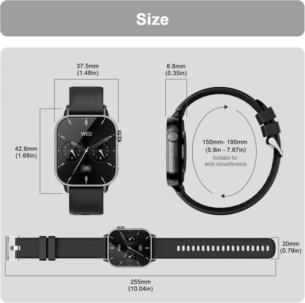 MFVLP Smart Watch for Men Women, 1.85'' AMOLED HD Fitness Wa... - Image 10