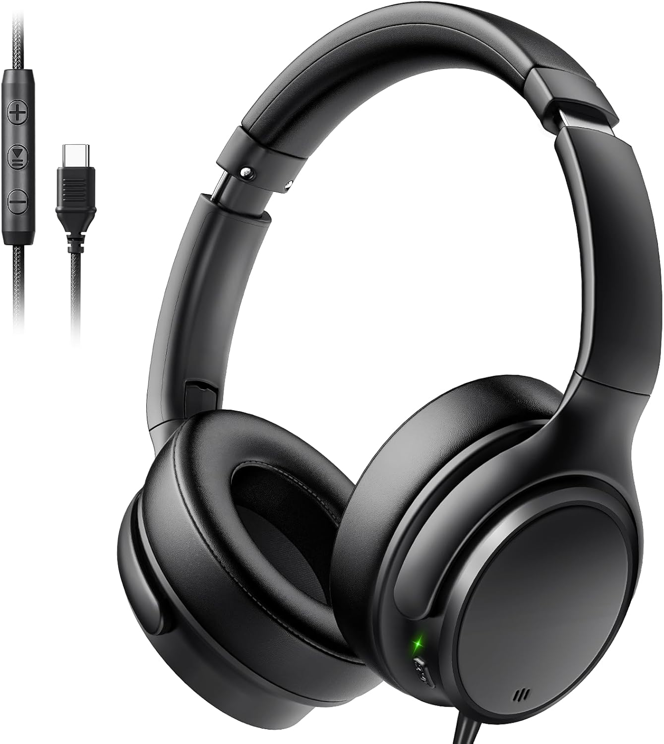 USB C Headphones Wired Over Ear Wired Headset with 28dB ANC,... - Image 9
