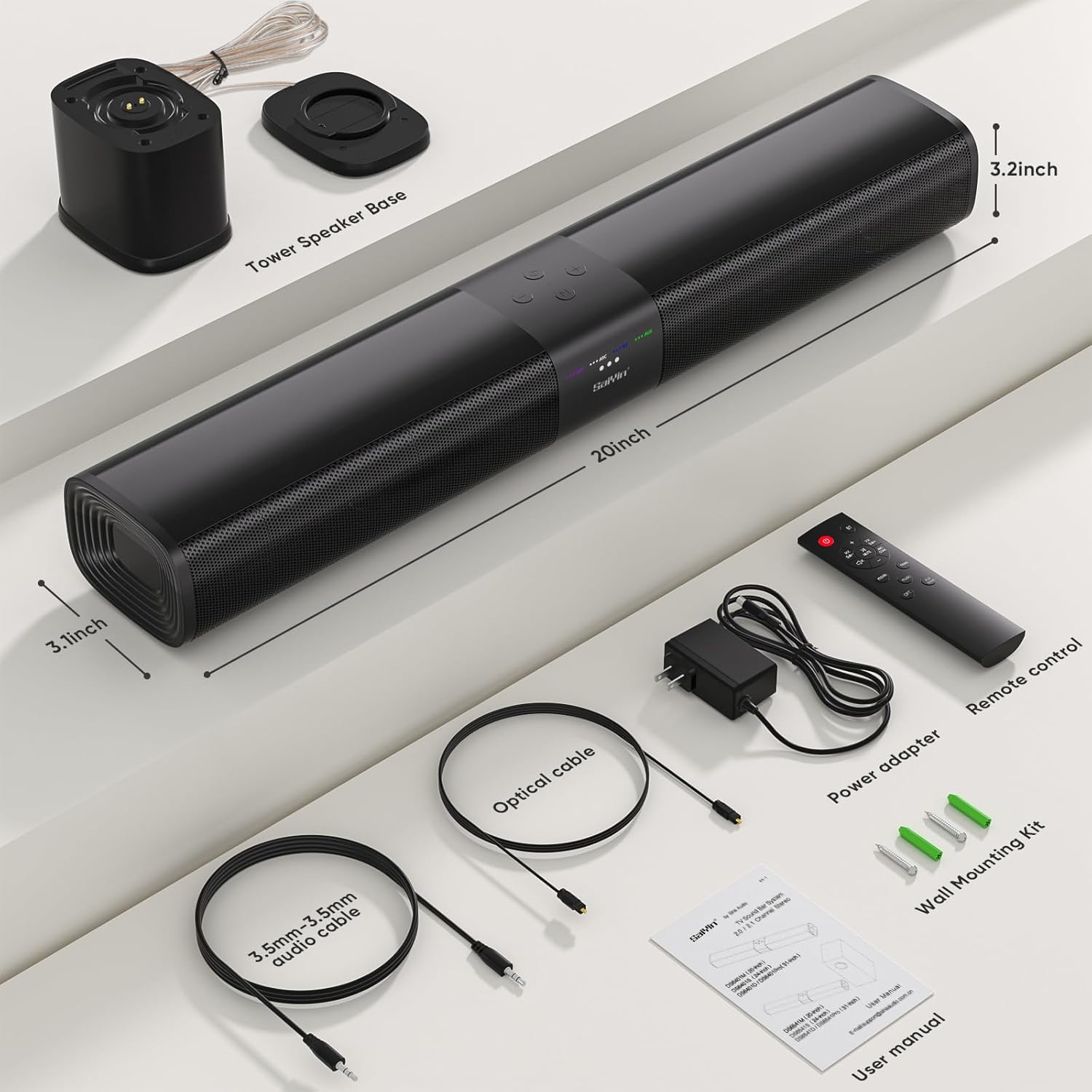 Sound Bar for Smart TV, 2 in 1 Detachable Home Audio Soundba... - Image 7